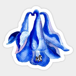 Blue Columbine - Watercolor Flower Painting Sticker